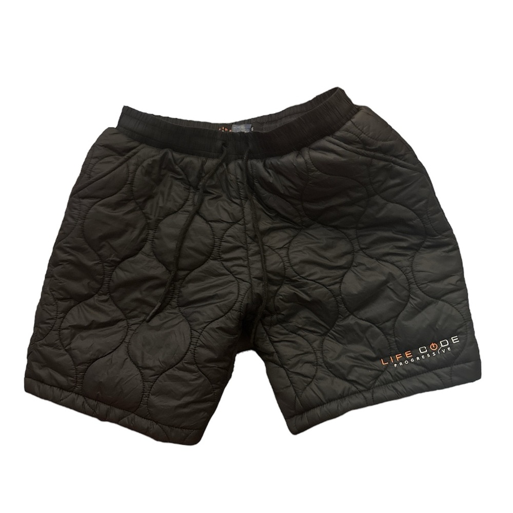 LIFE CODE black quilted nylon shorts size S